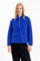 Polo Zip Sweatshirt Bio Baumwolle - Kobalt