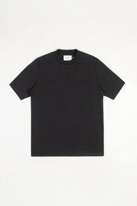 T-Shirt mit breitem Kragen Bio Baumwolle - Schwarz