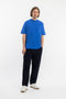 T-Shirt mit breitem Kragen Bio Baumwolle - Blau