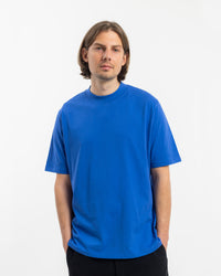 T-Shirt mit breitem Kragen Bio Baumwolle - Blau