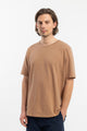 Strukturiertes T-Shirt Bio Baumwolle - Karamell