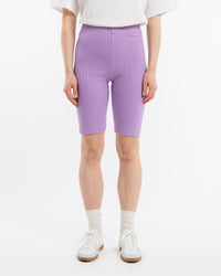 Gerippte Biker Shorts Bio Baumwolle - Lavendel