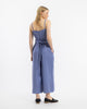 Jumpsuit Leinen Mix - Hellblau