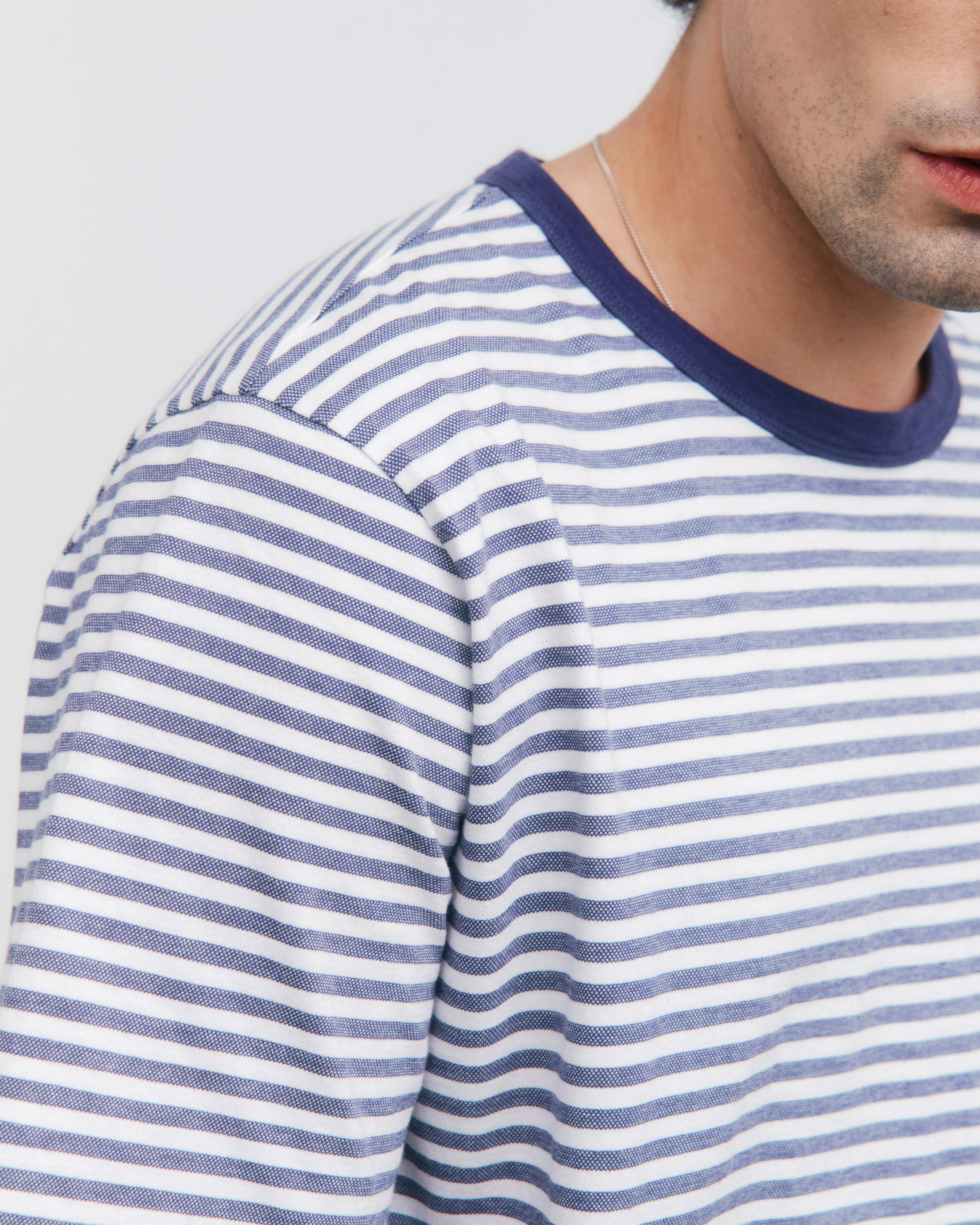 Striped T-shirt, organic cotton - blue