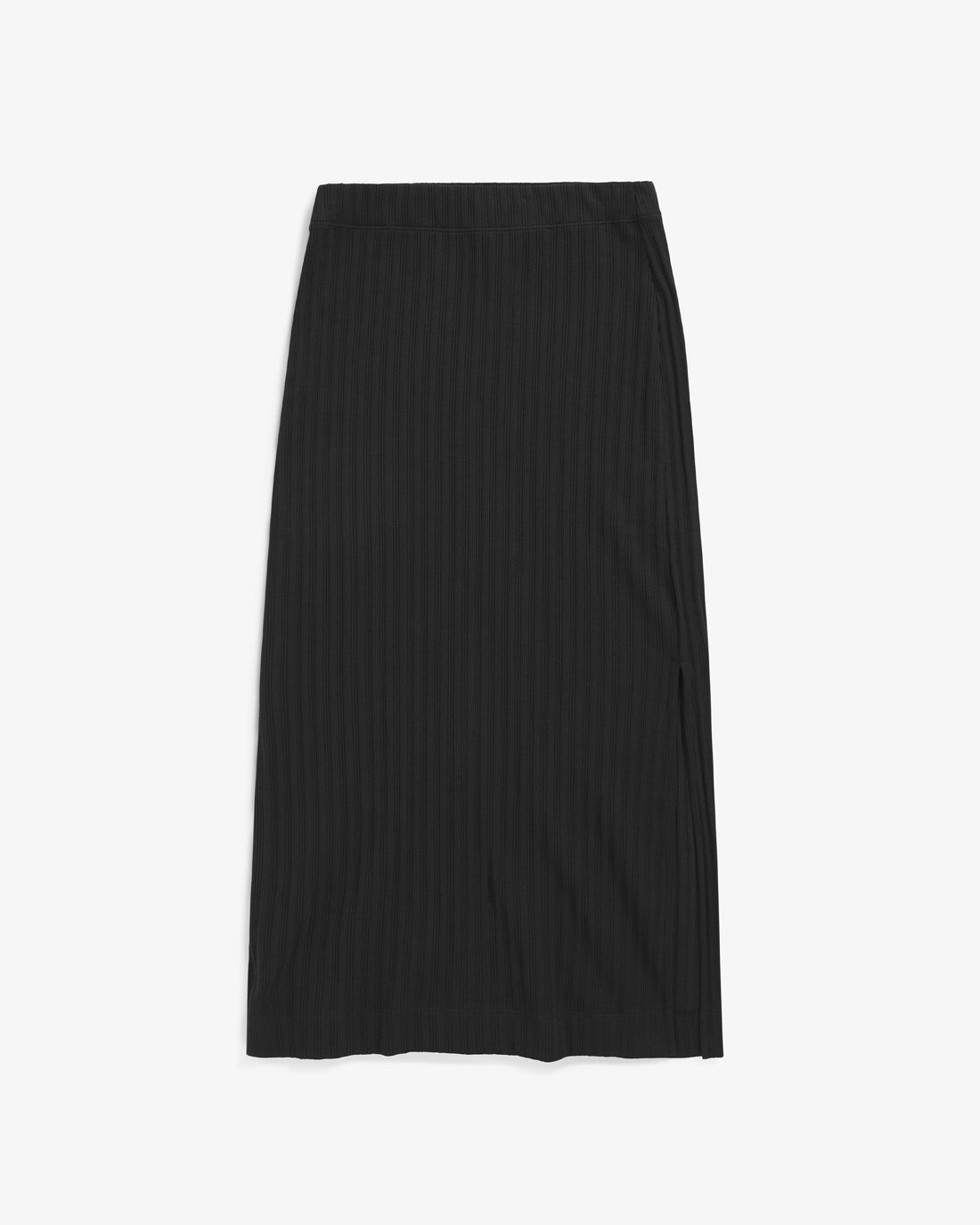 Ribbed midi skirt organic cotton - Black