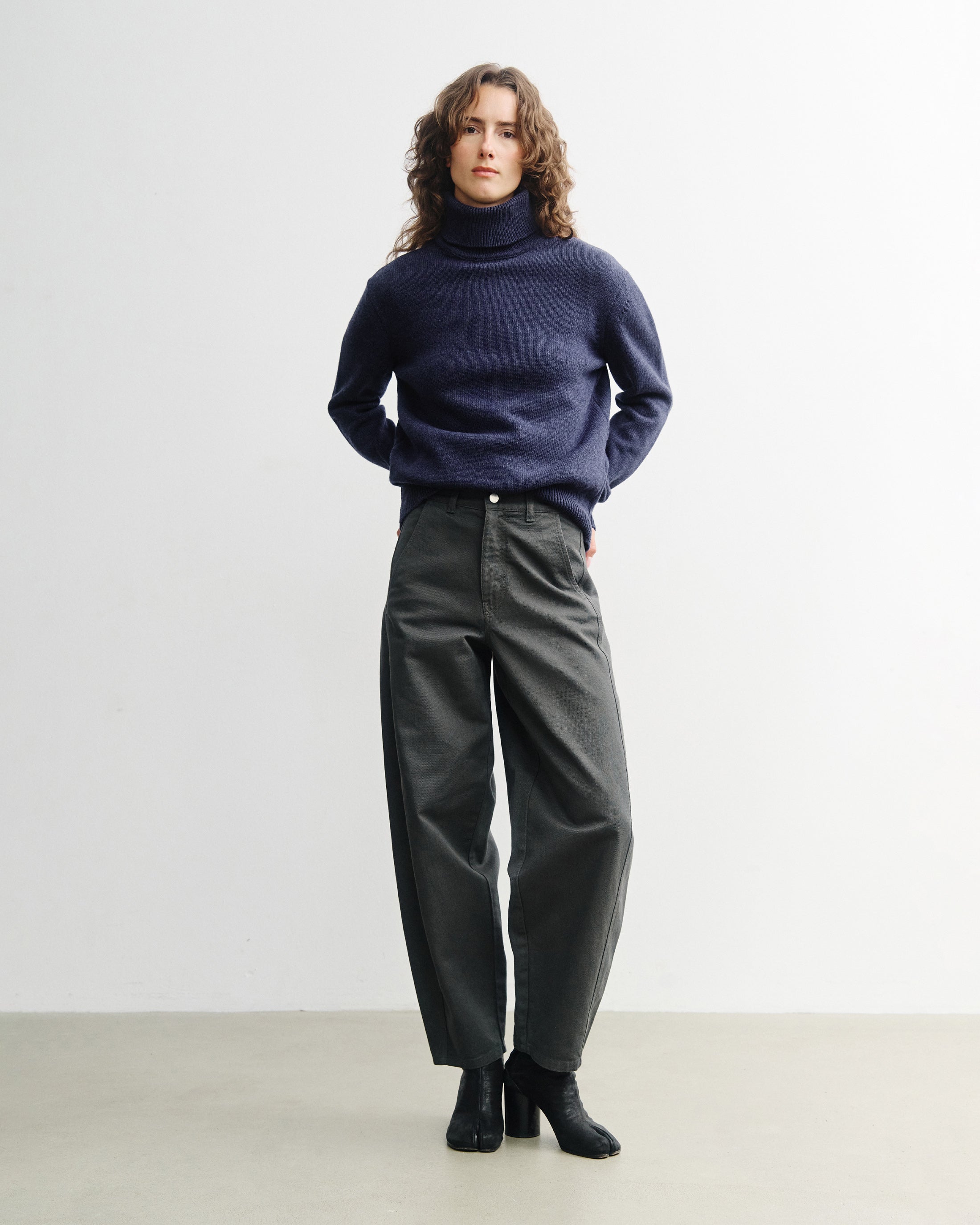 Turtleneck Knit Sweatshirt - Blue Melange FW26