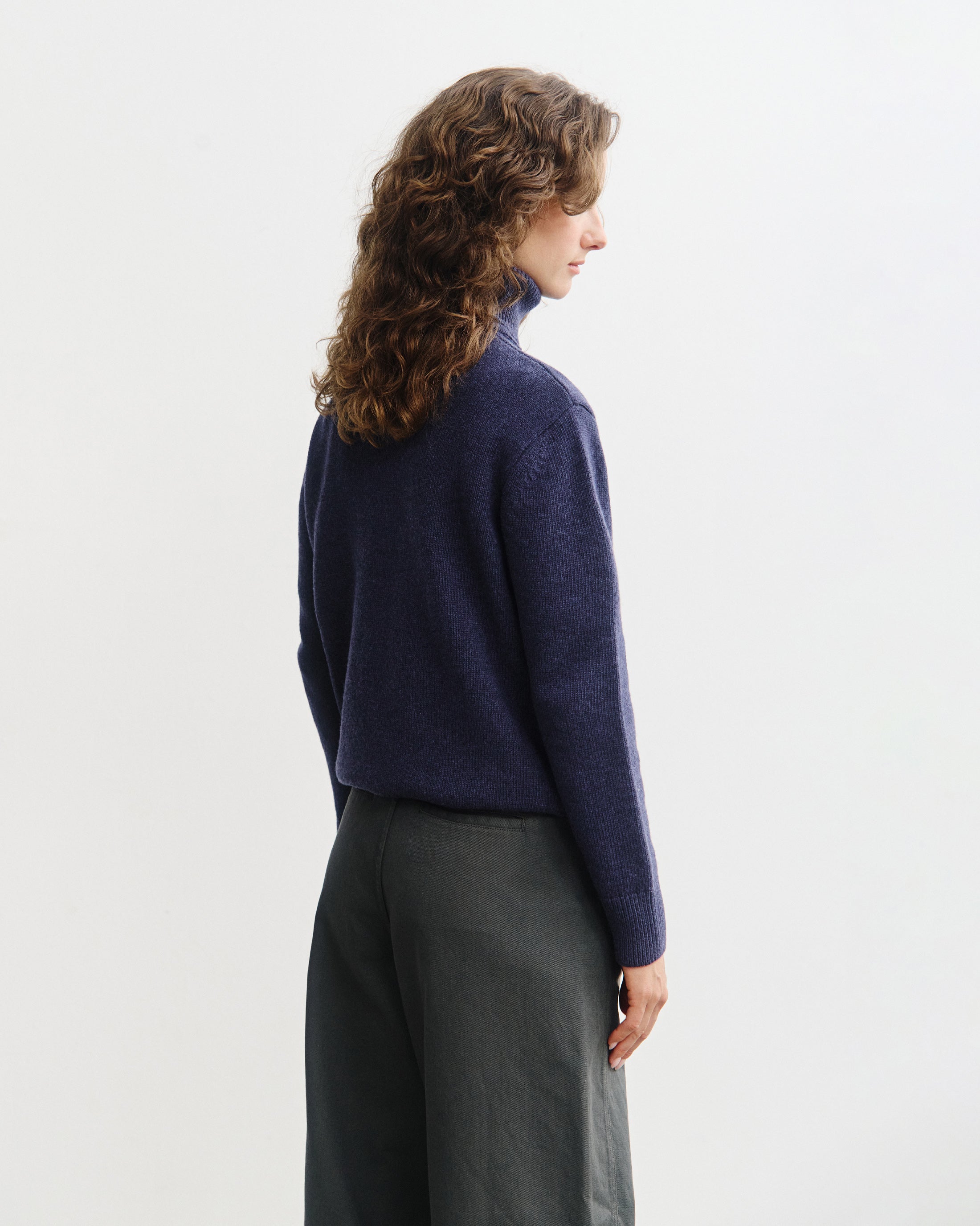 Turtleneck Knit Sweatshirt - Blue Melange FW26