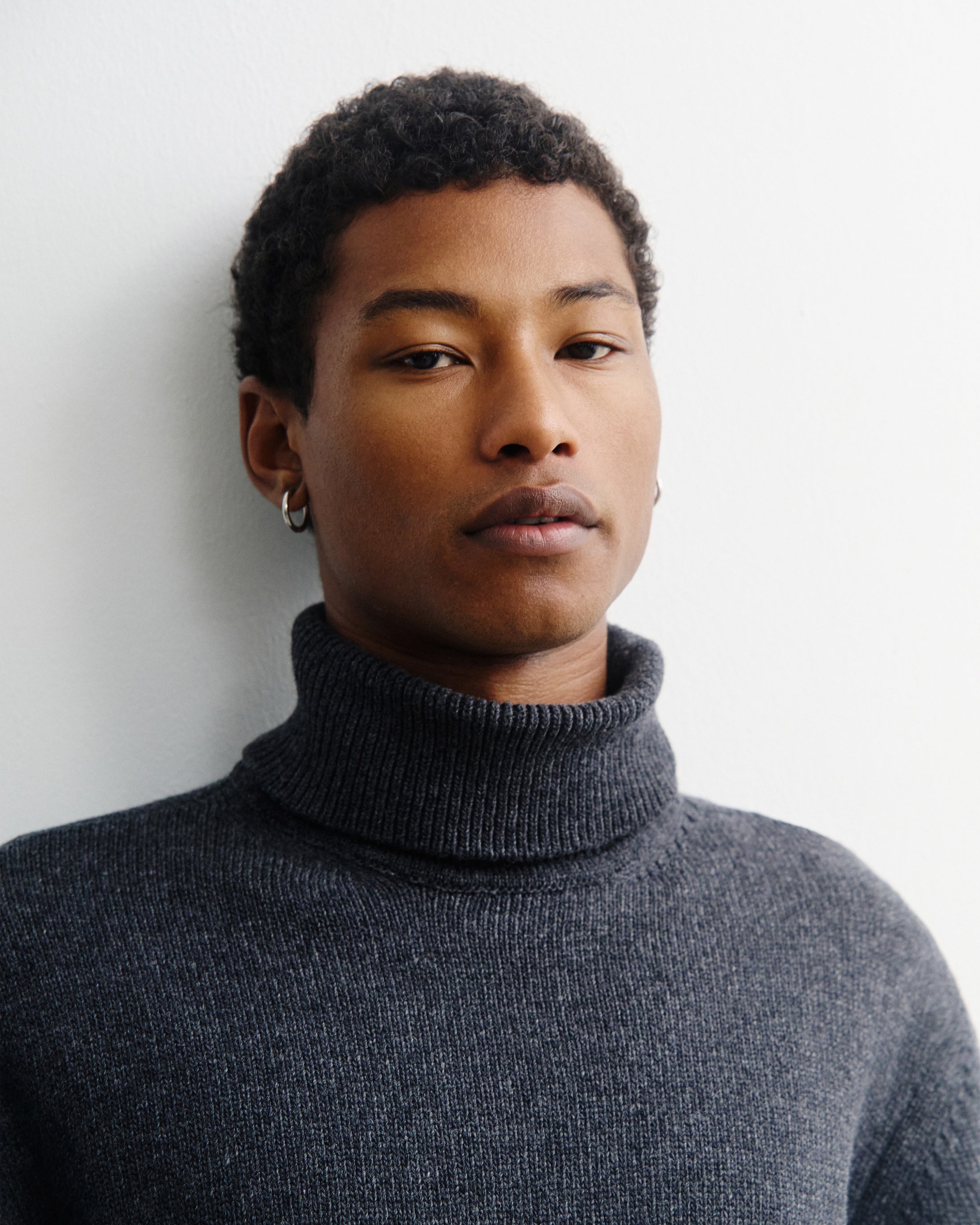 Turtleneck Knit Sweatshirt - Warm Anthracite FW26