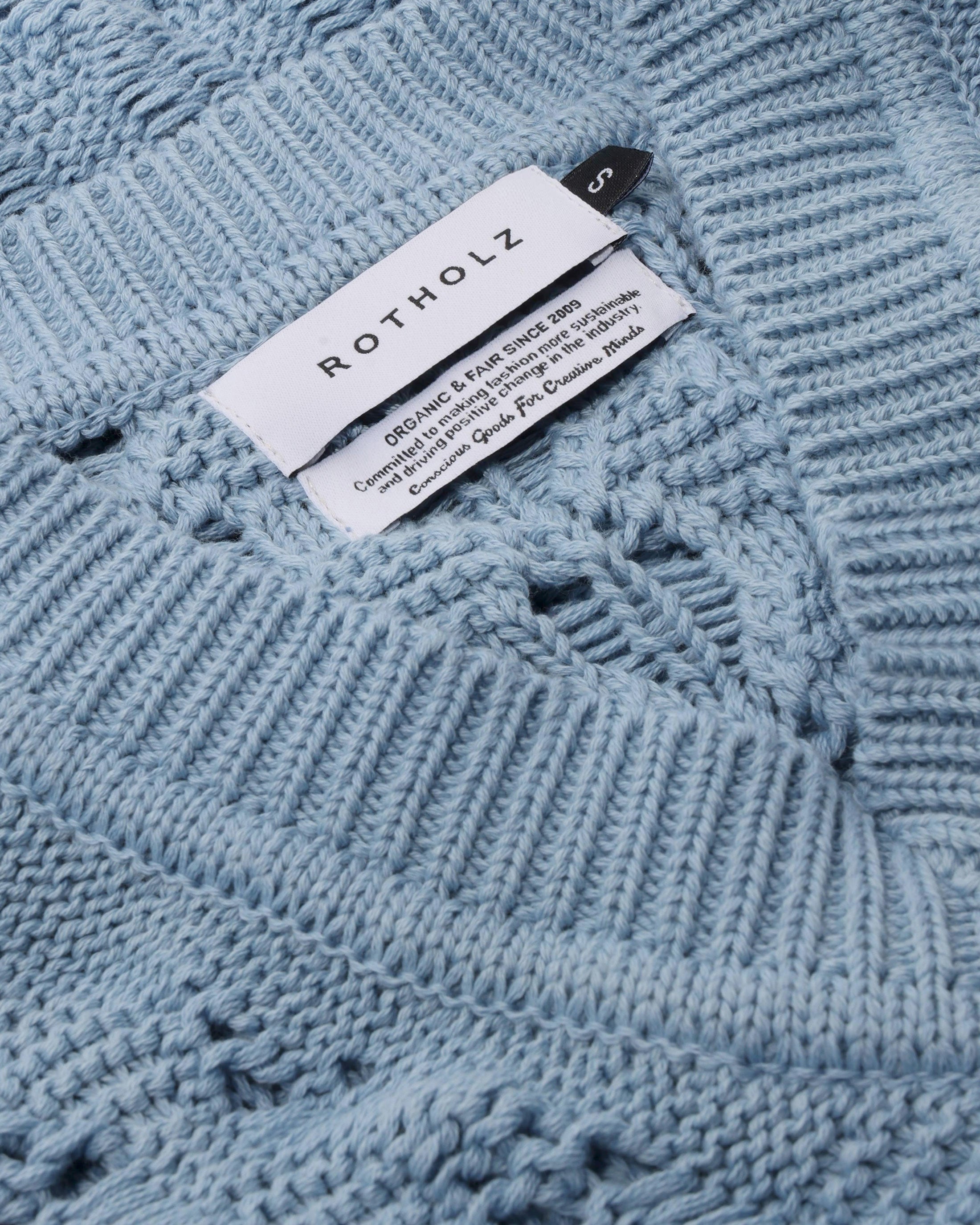 Weite Strick Weste Bio Baumwolle - Hellblau