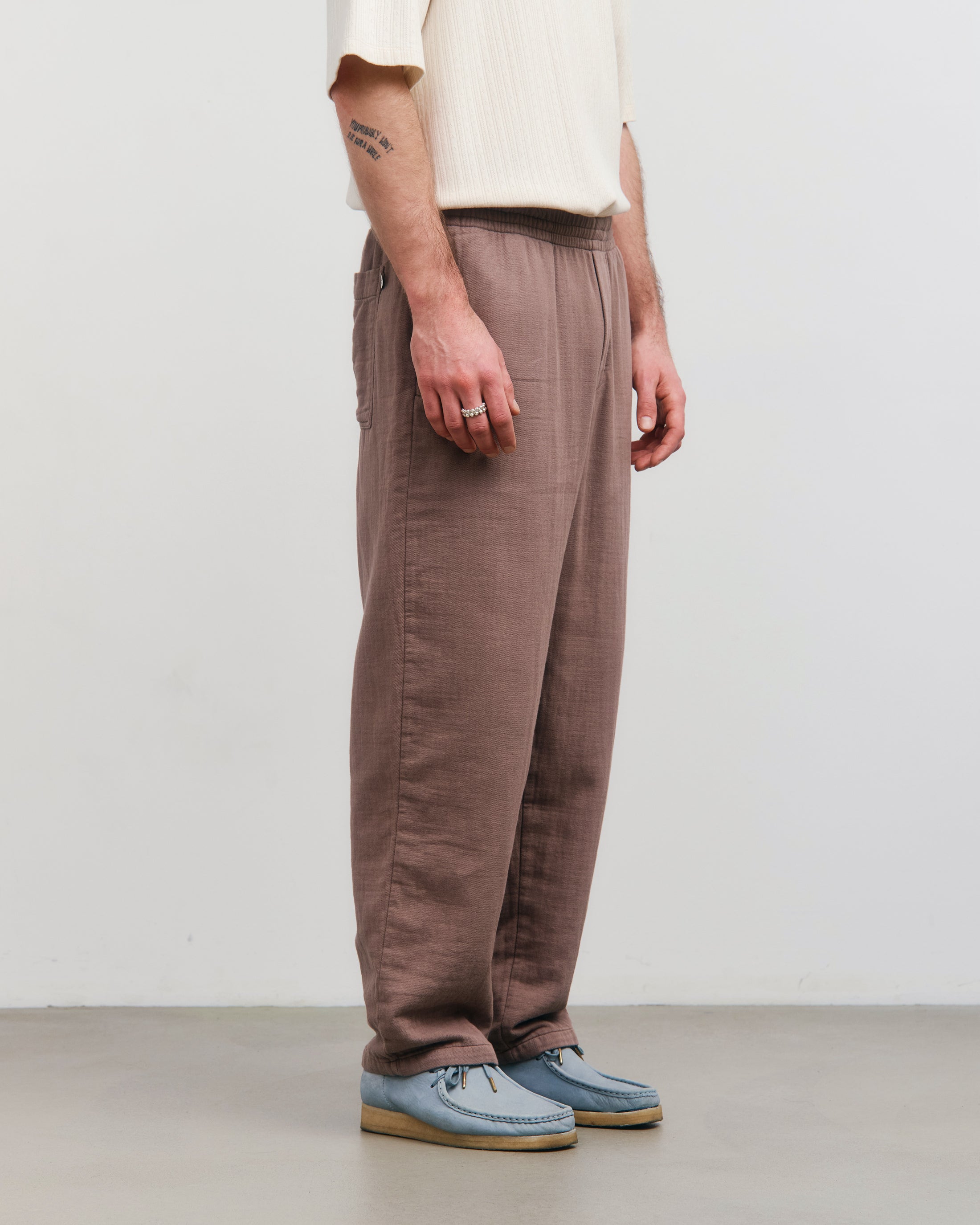 Wide-leg trousers, organic cotton - brown