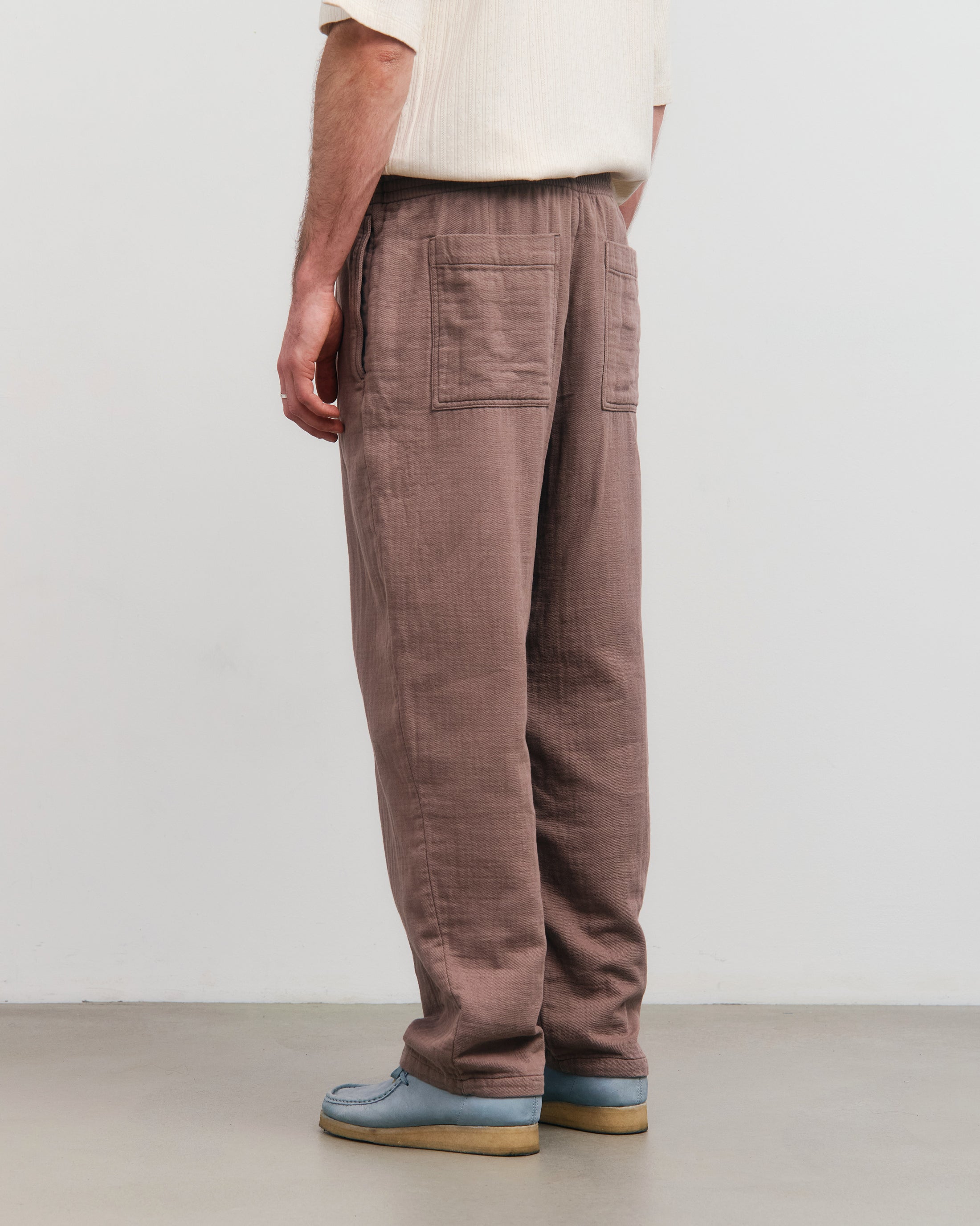 Wide-leg trousers, organic cotton - brown