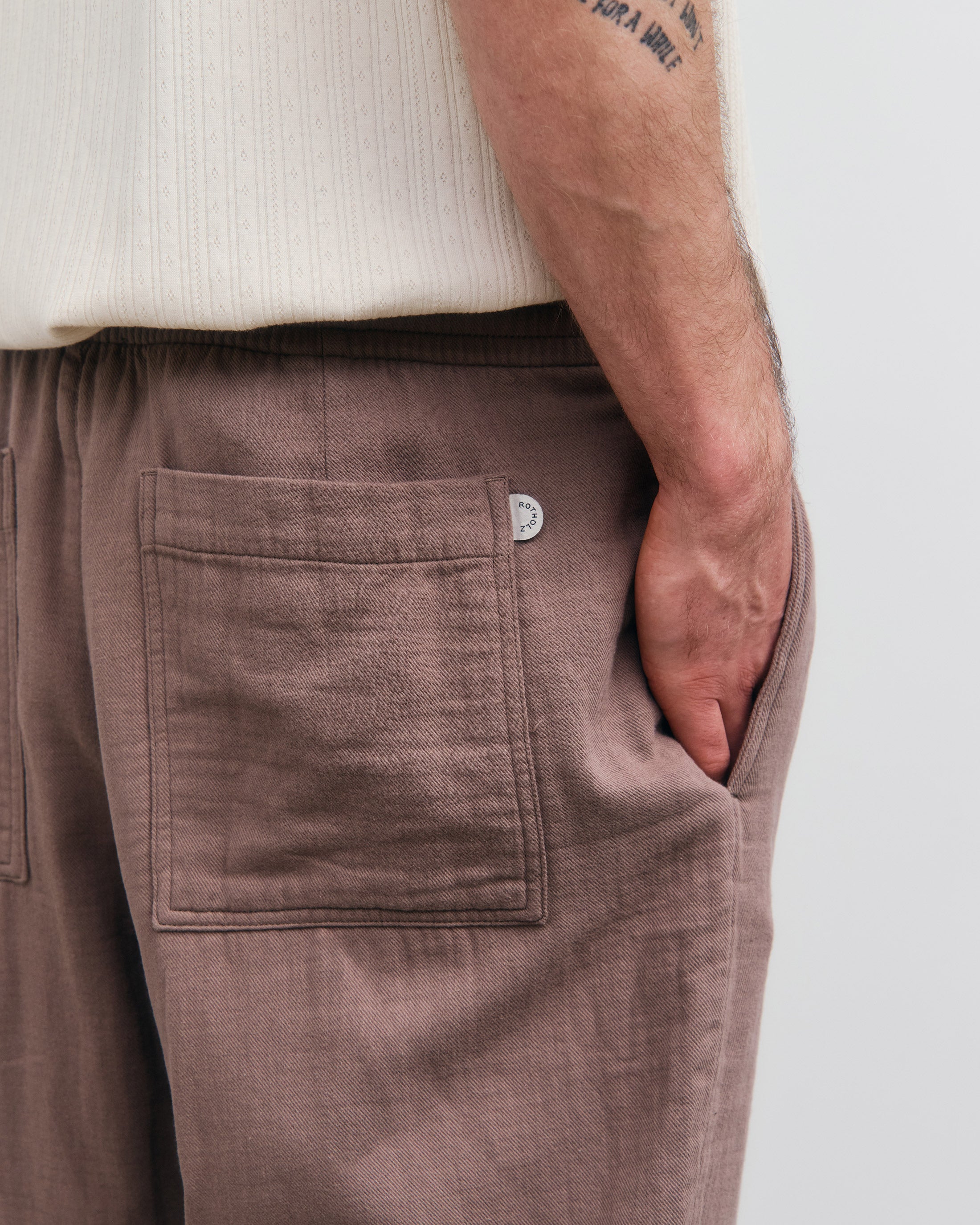 Wide-leg trousers, organic cotton - brown