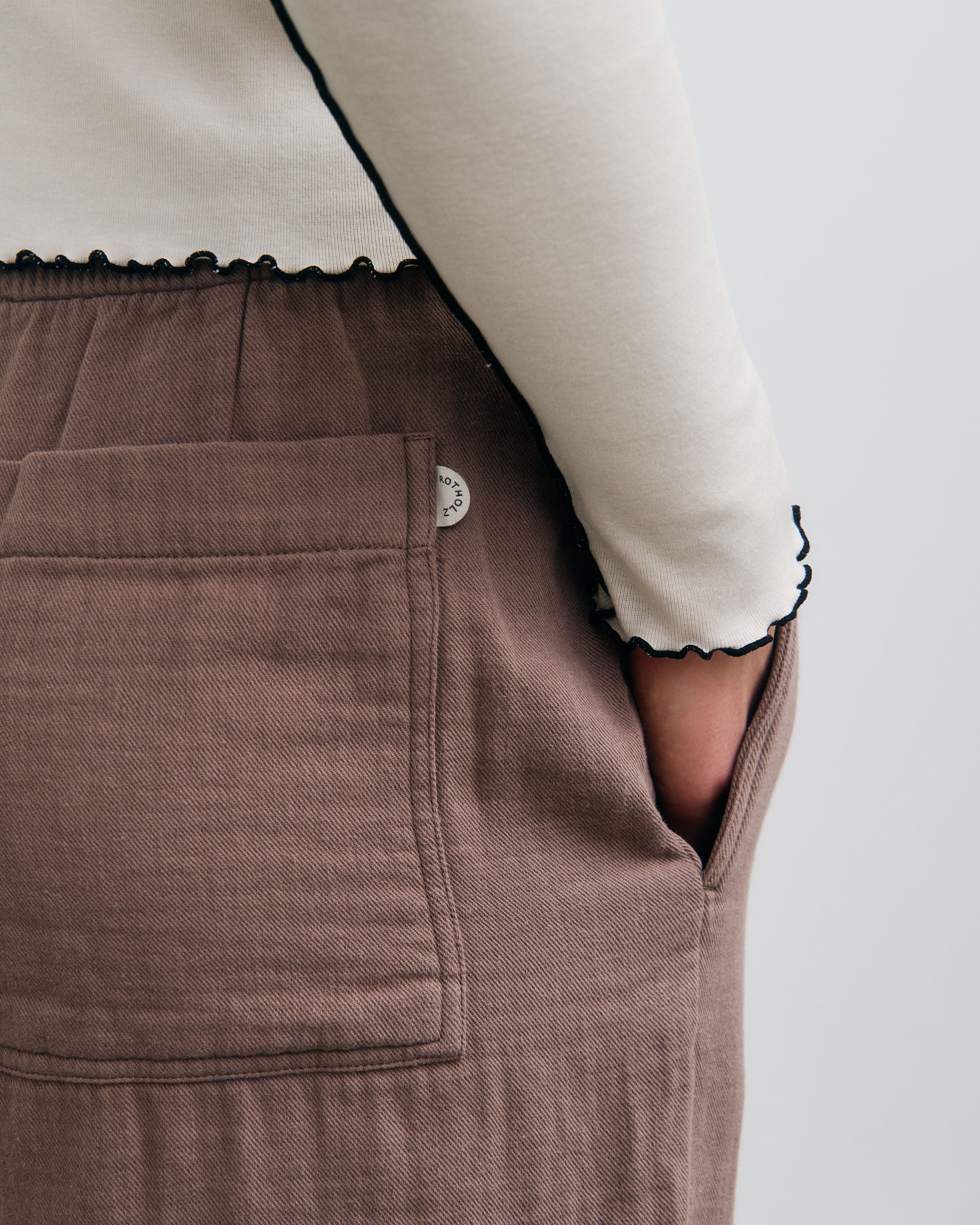 Wide Pant Organic Cotton - Washed Brown