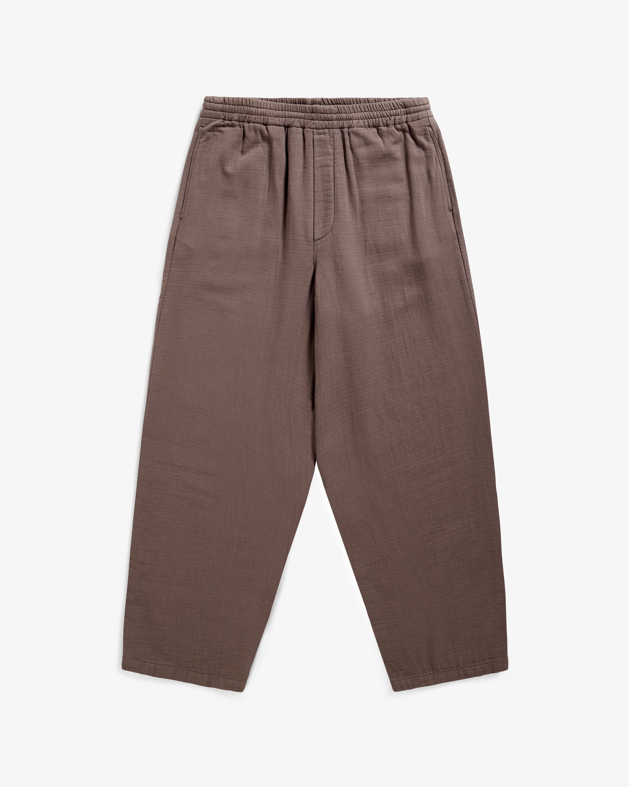 Wide-leg trousers, organic cotton - brown