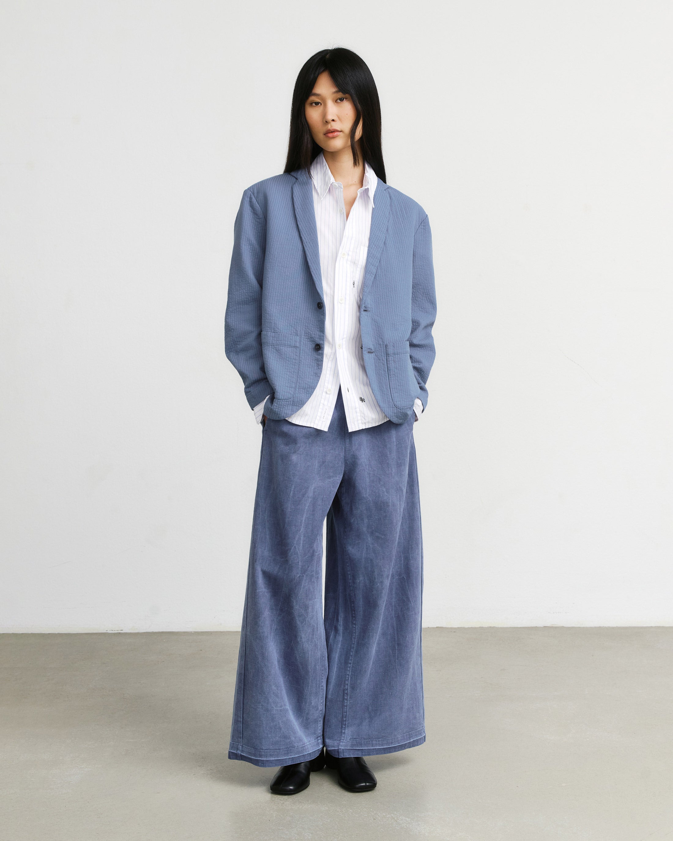 Workwear Blazer Bio Baumwolle - Hellblau