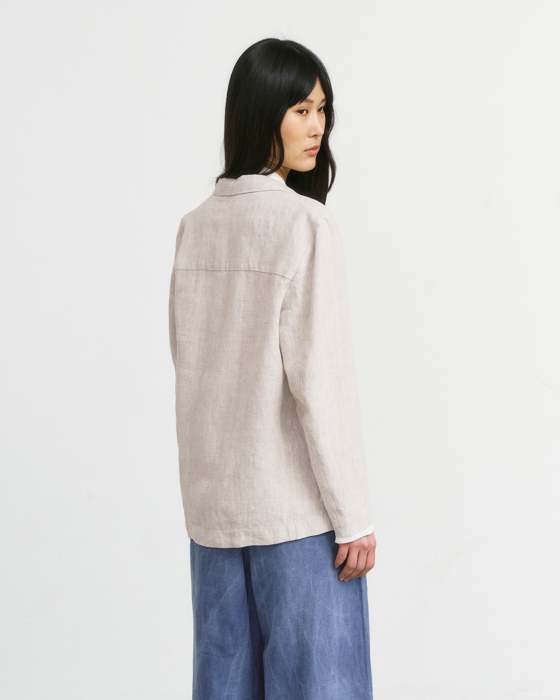 Leinen Blazer Bio Baumwolle - Natur