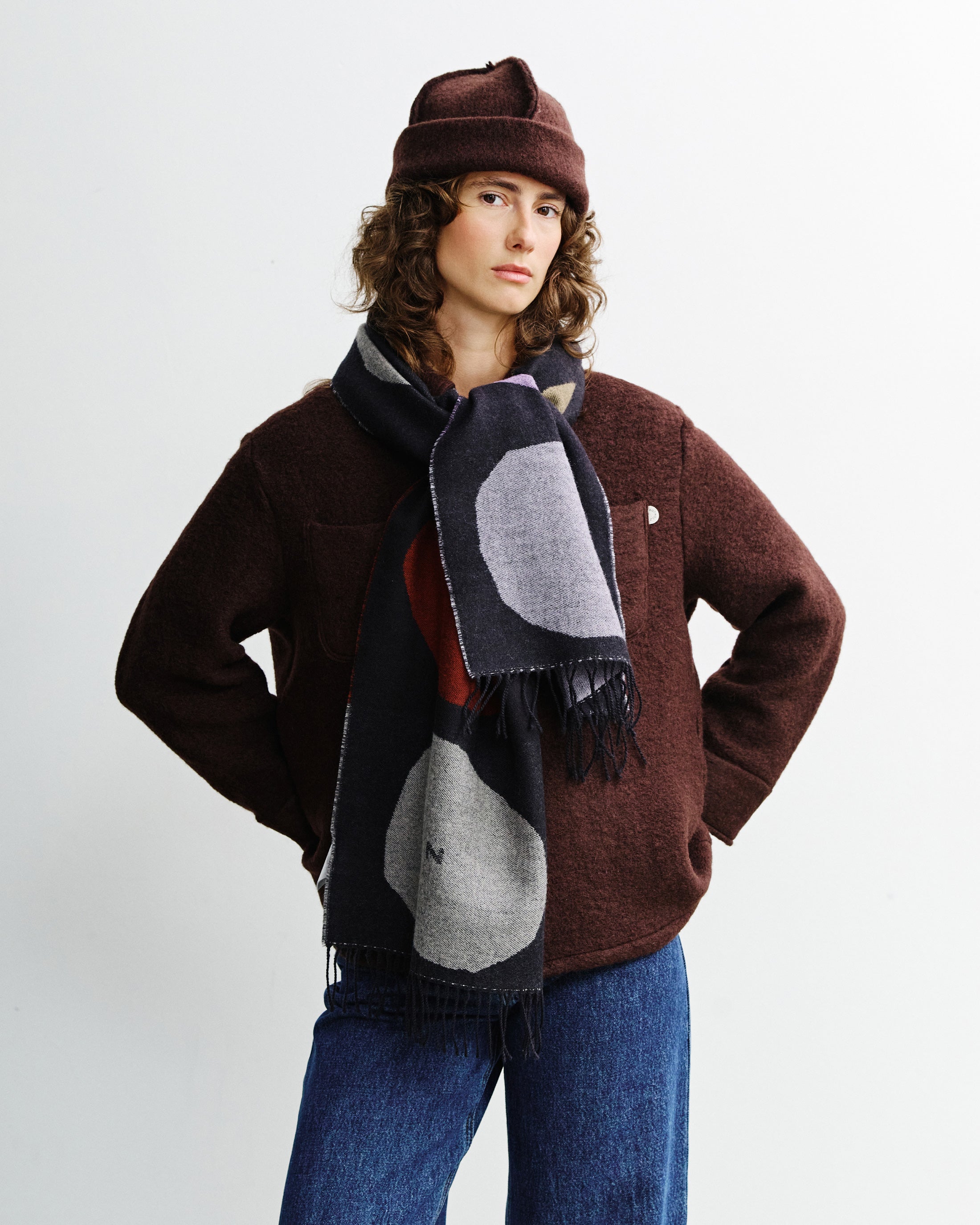 Woven Scarf Merino Wool - Earth Bubbles