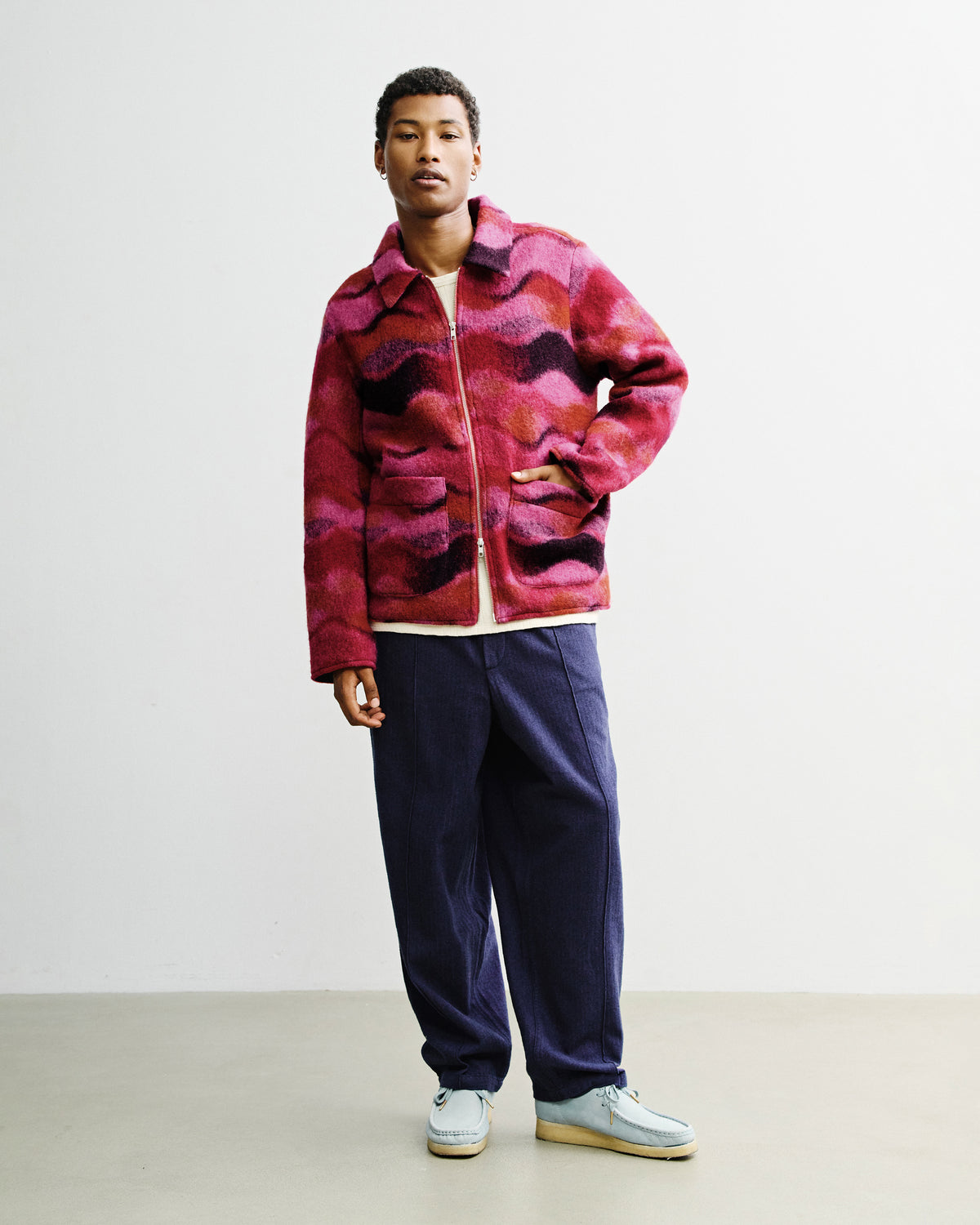 Zip Jacket - Wavy Pink