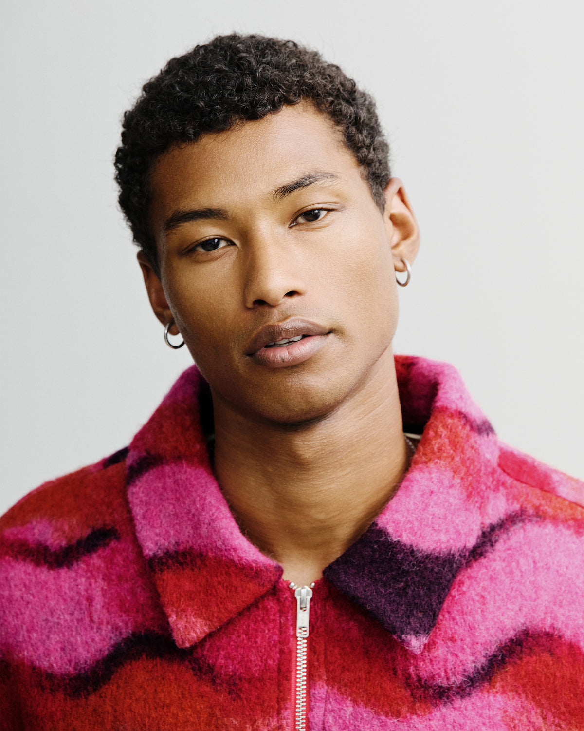Zip Jacket - Wavy Pink