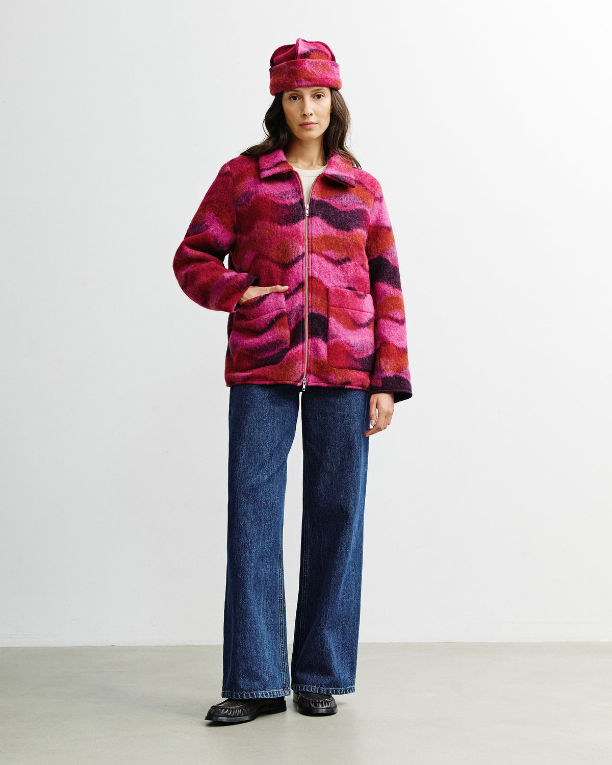 Zip Jacket - Wavy Pink