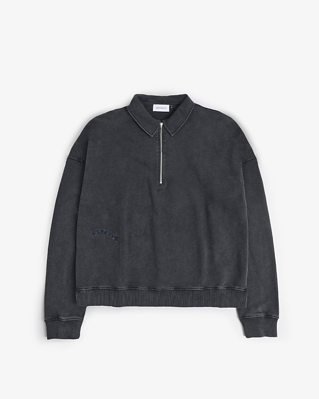 Polo Half Zip Sweatshirt Organic Cotton - Black