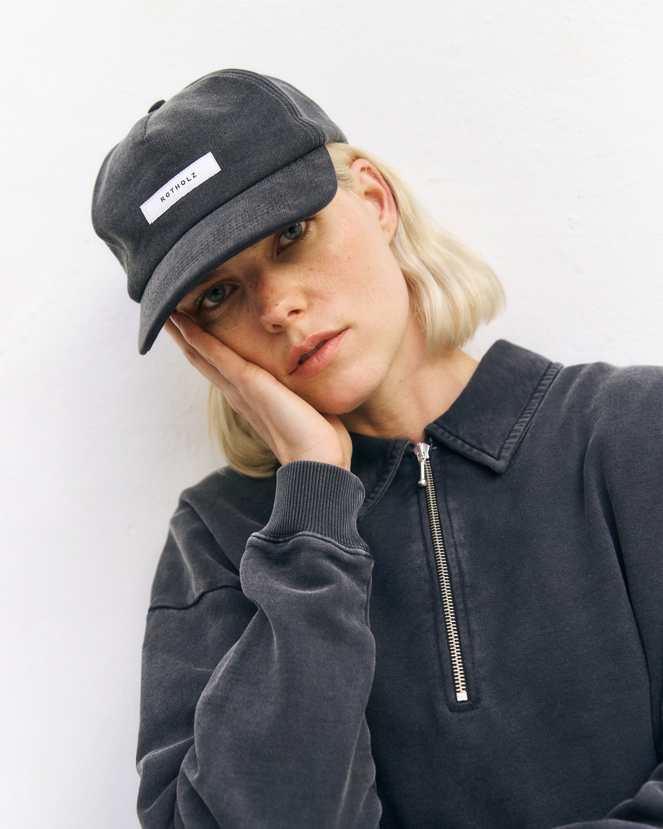 Polo Half Zip Sweatshirt Organic Cotton - Black