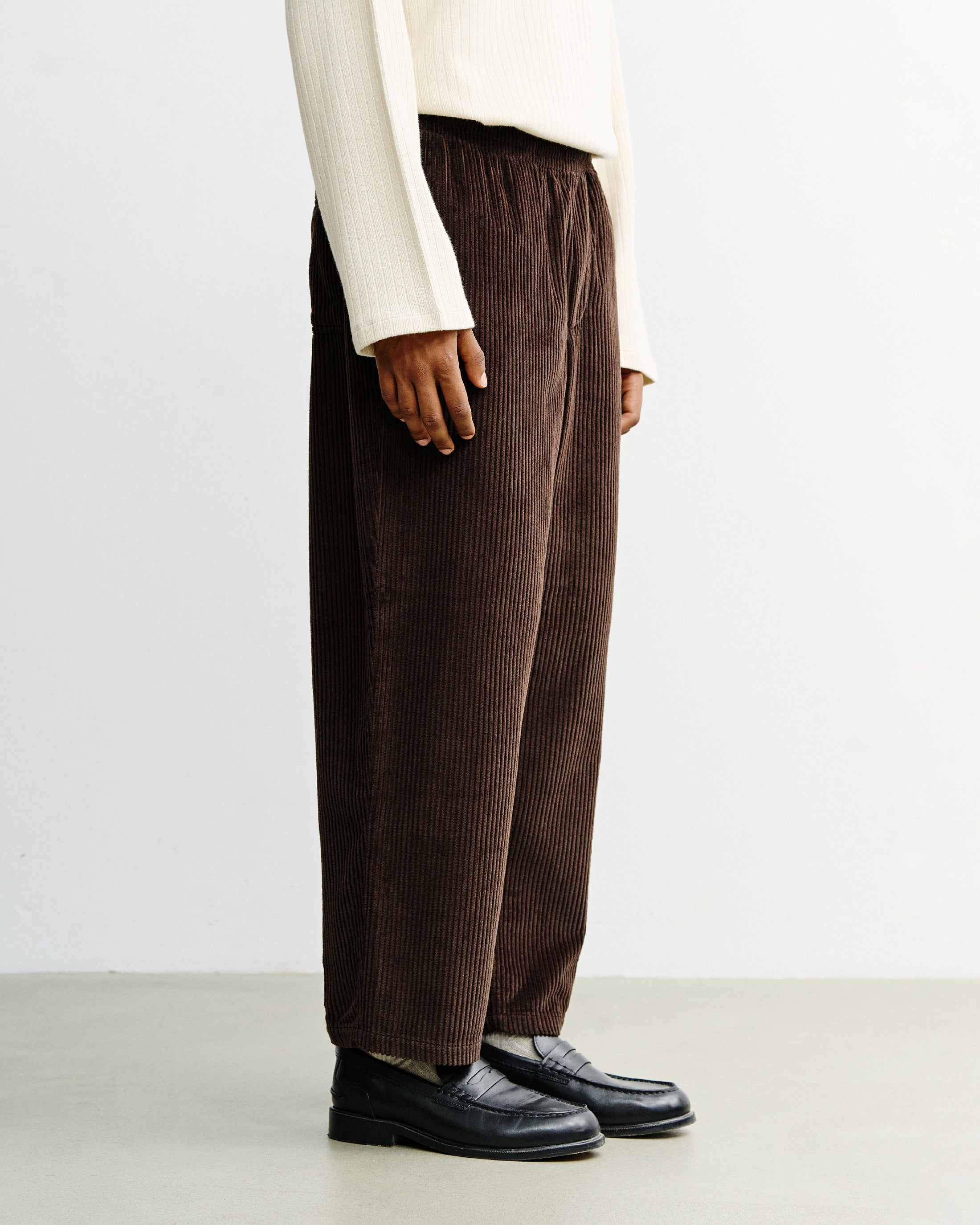 Wide Corduroy Trousers Organic Cotton - Brown
