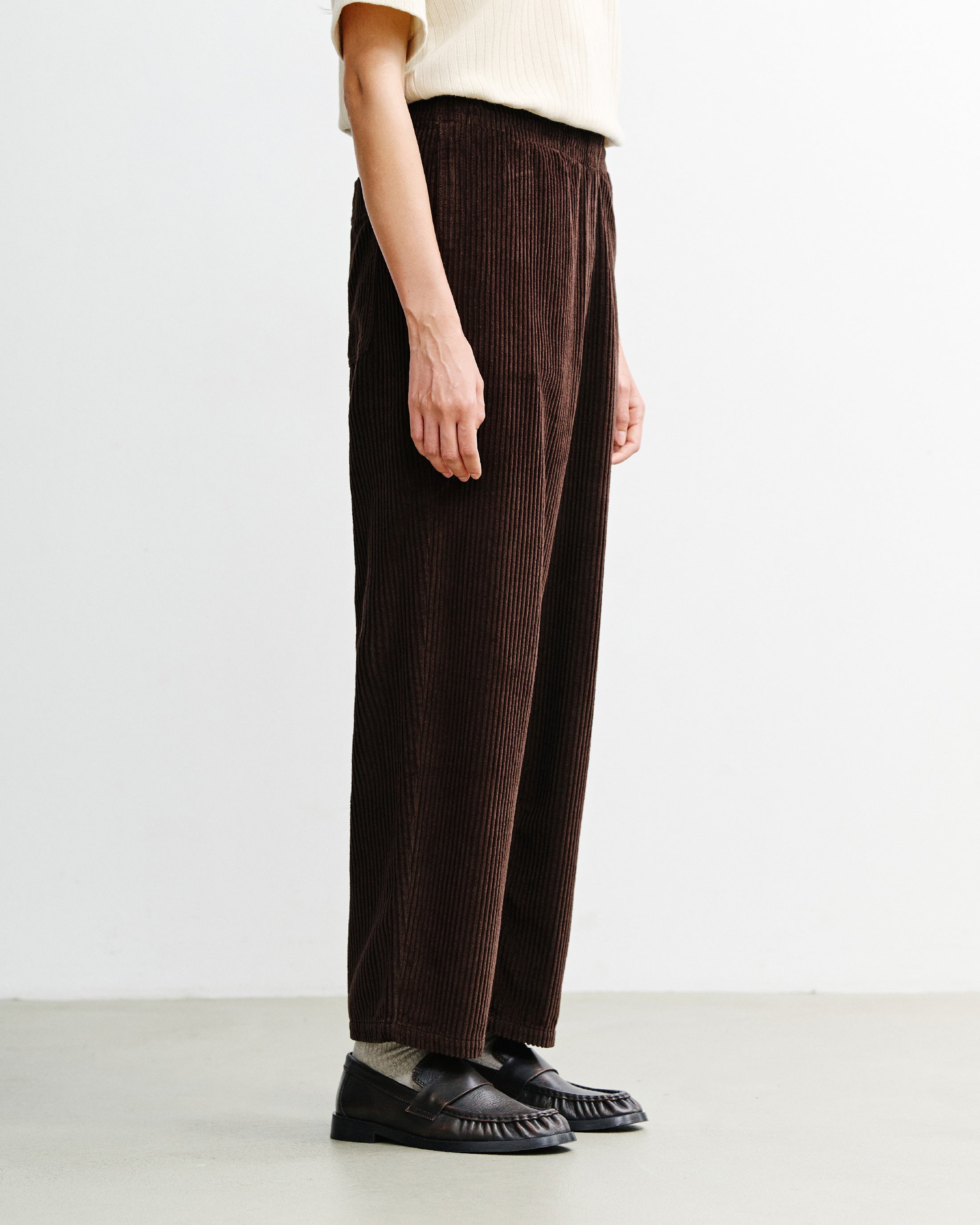 Wide Corduroy Trousers Organic Cotton - Brown