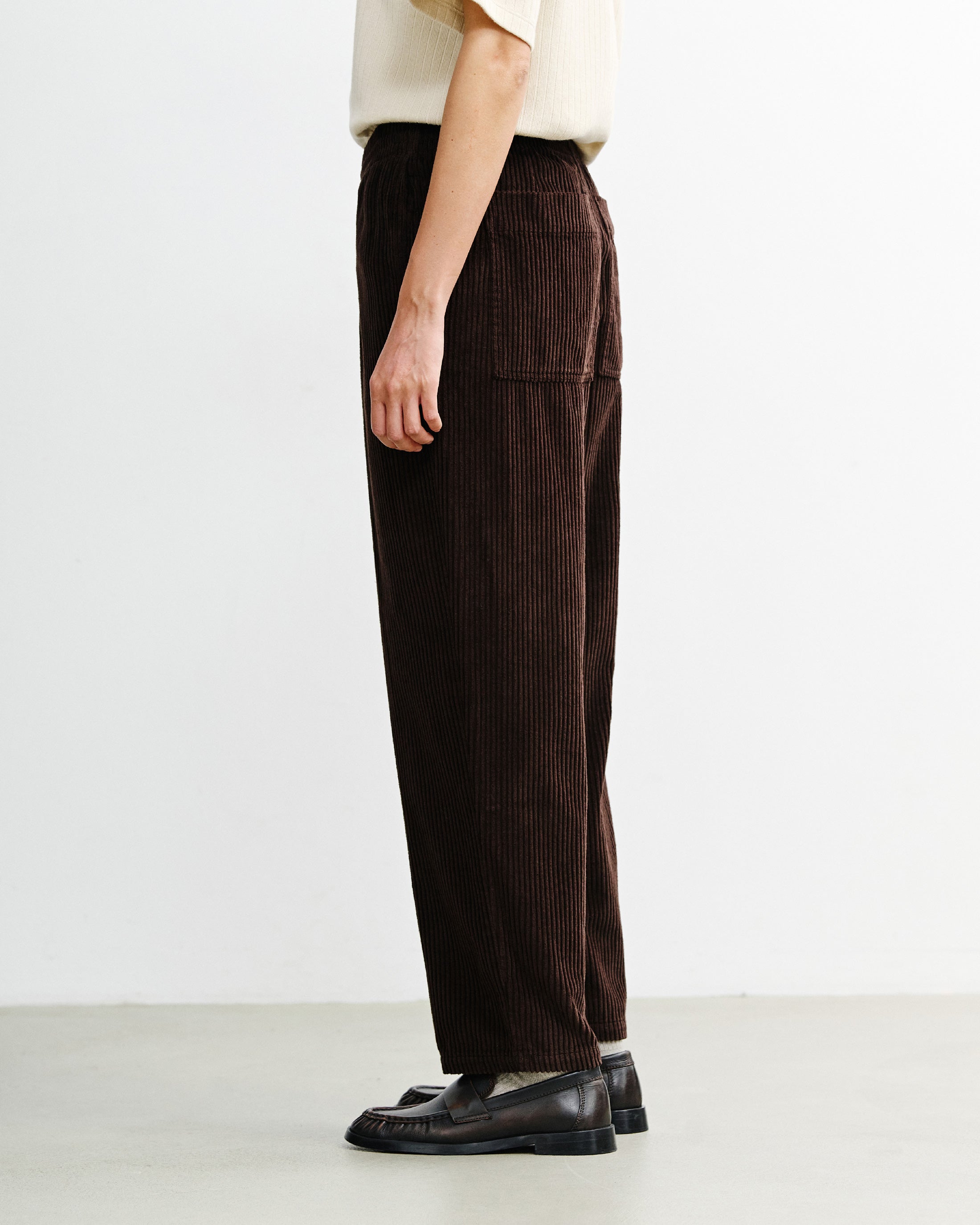 Wide Corduroy Trousers Organic Cotton - Brown
