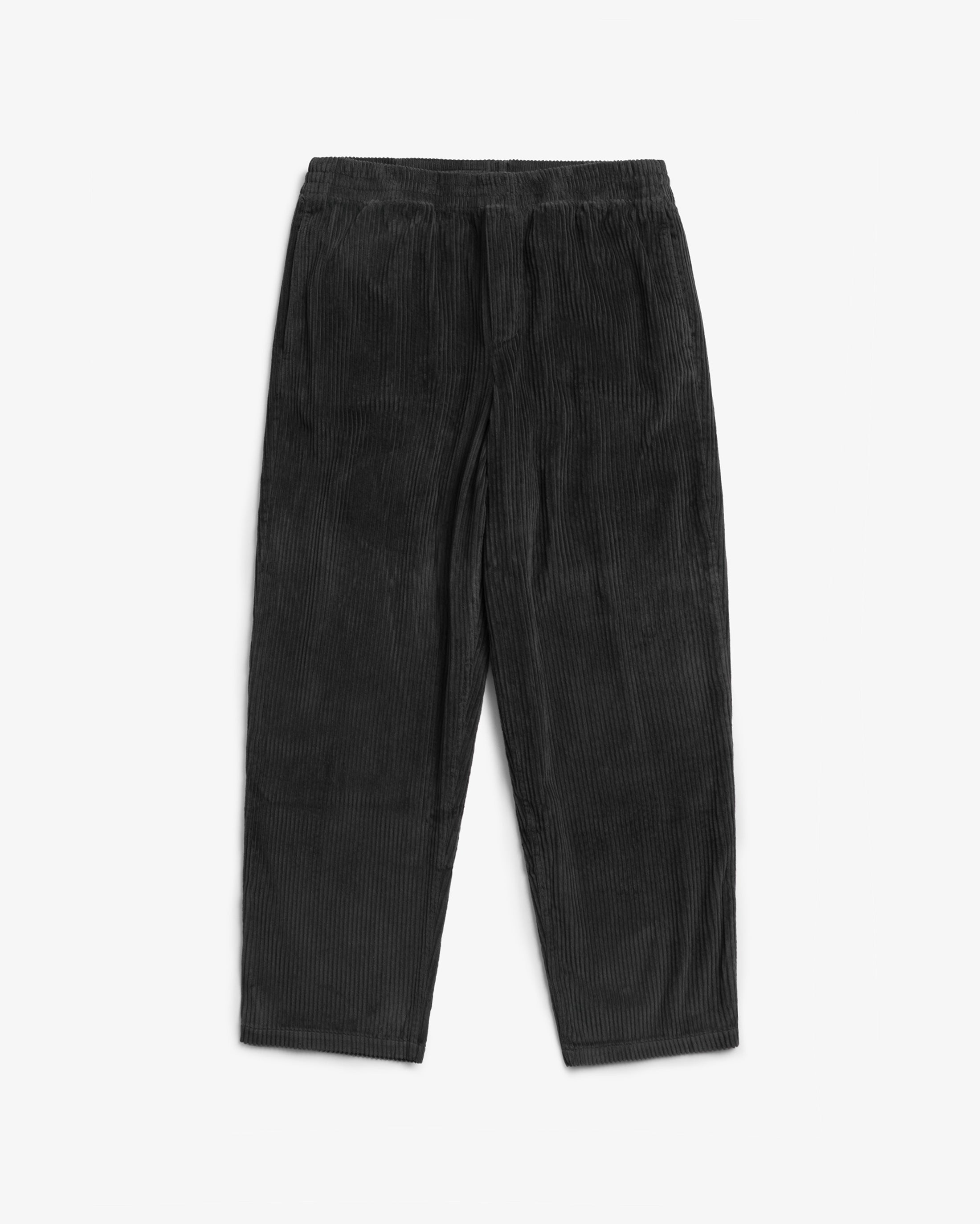 Wide Organic Cotton Corduroy Trousers - Anthracite
