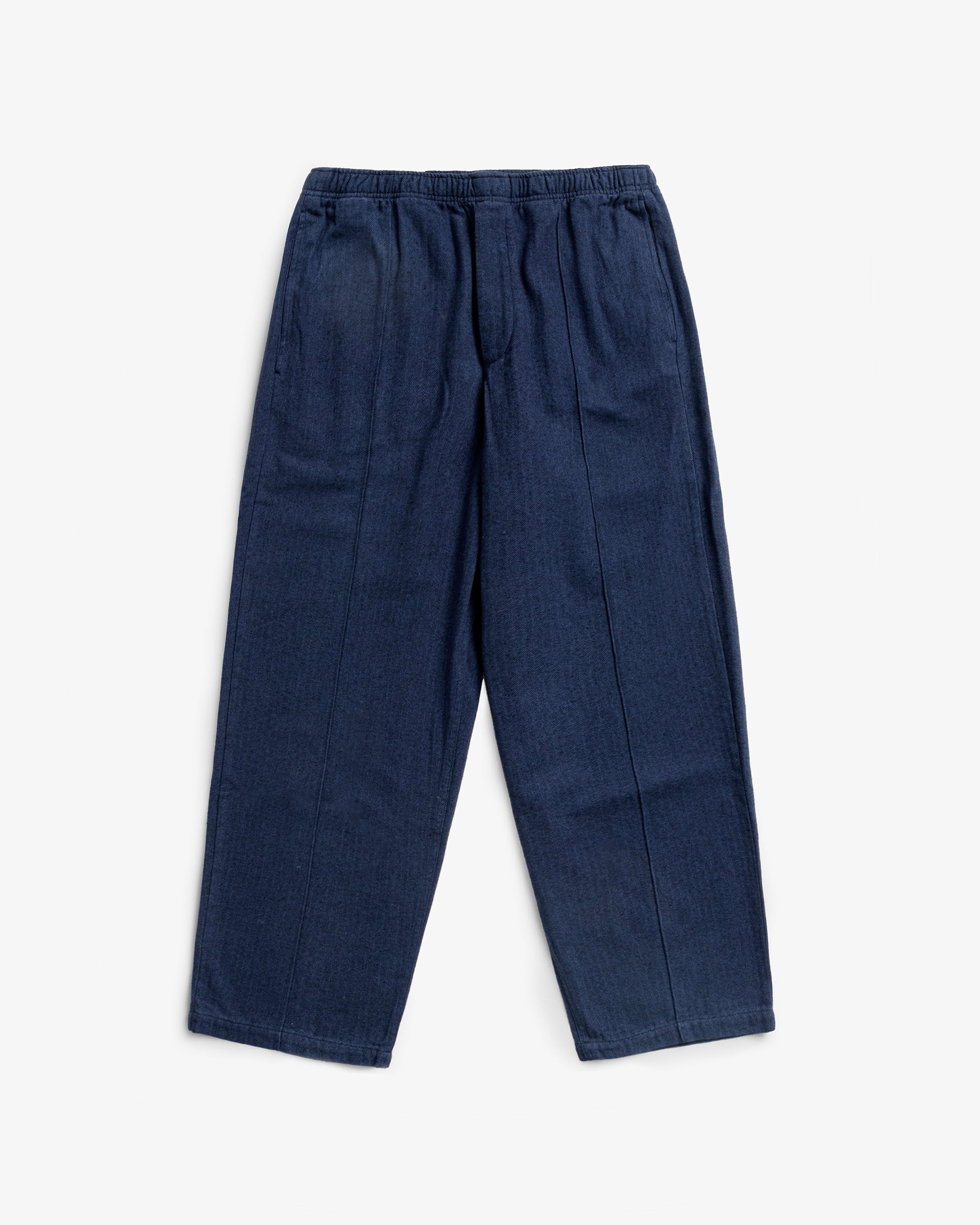 Wide Pleated Trousers Organic Cotton - Blue