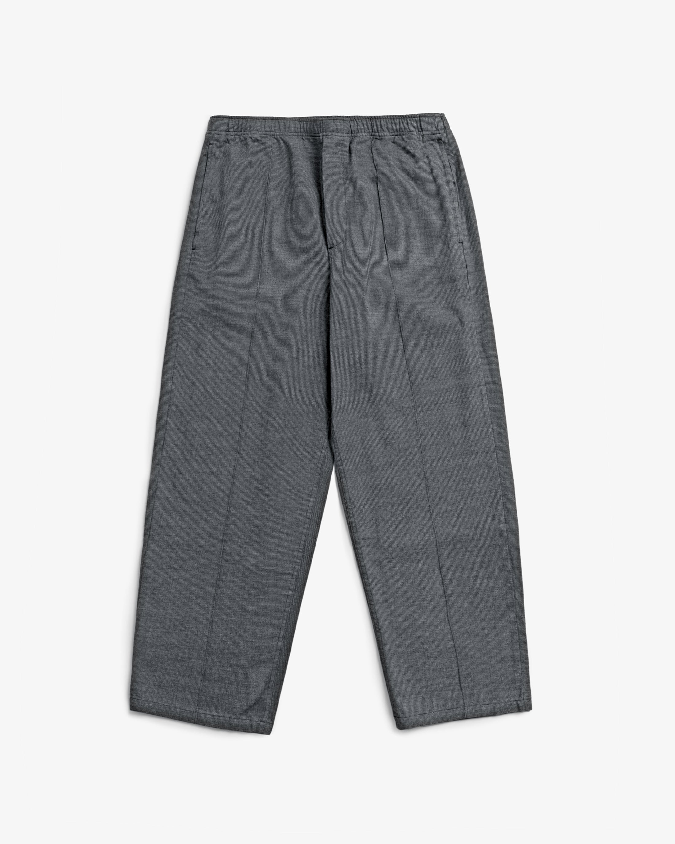 Wide Pleated Trousers Organic Cotton - Grey Marl
