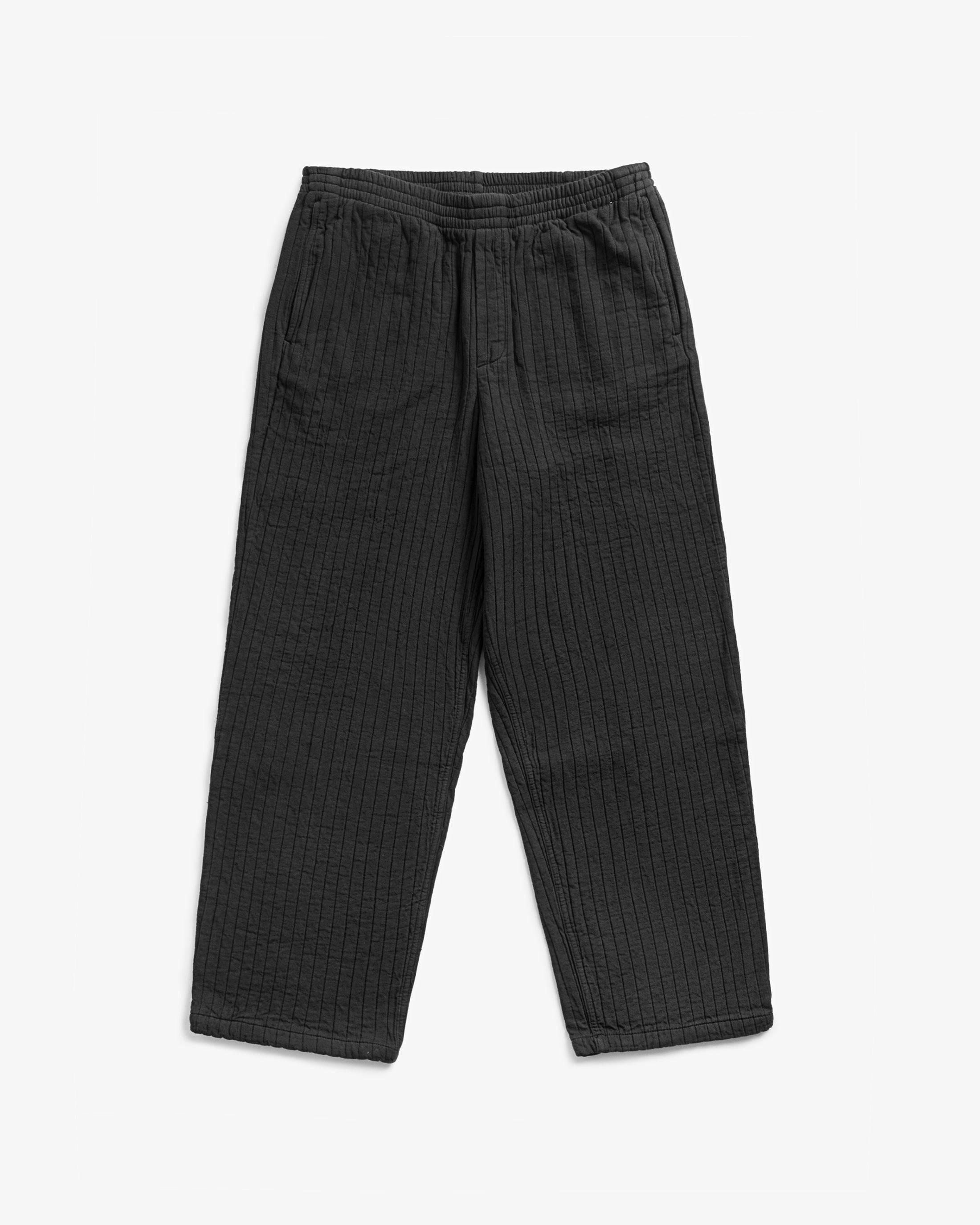 Wide Ribbed Organic Cotton Trousers - Anthracite