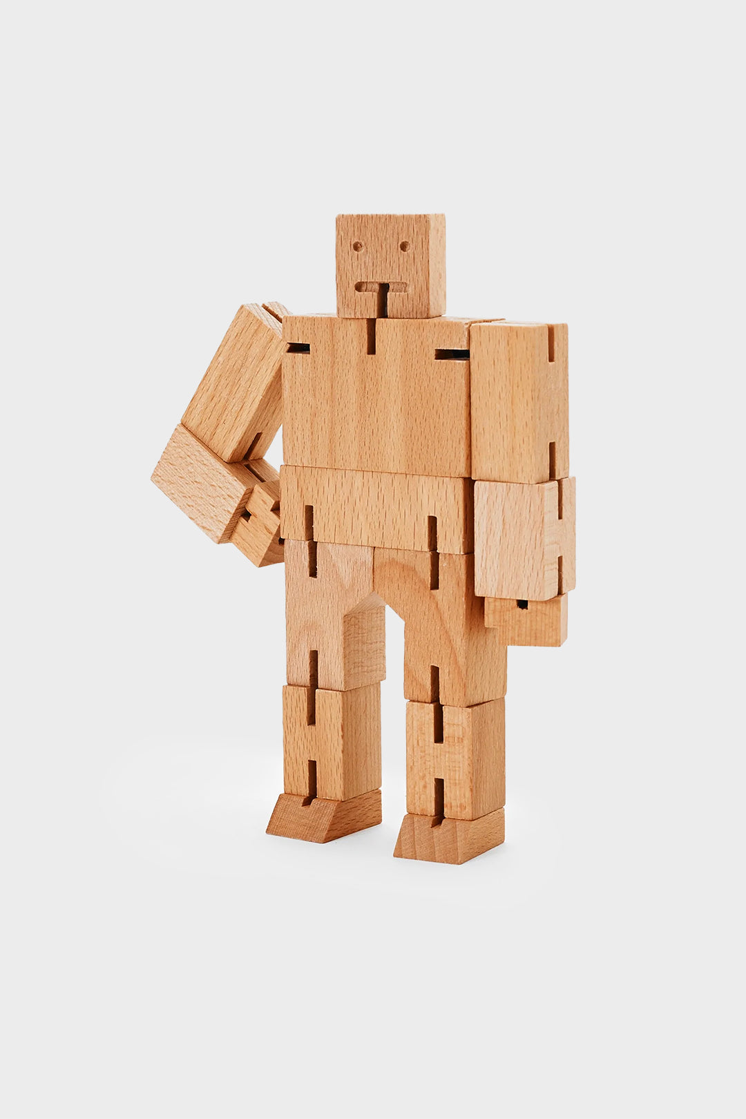 Cubebot figure made of beech wood