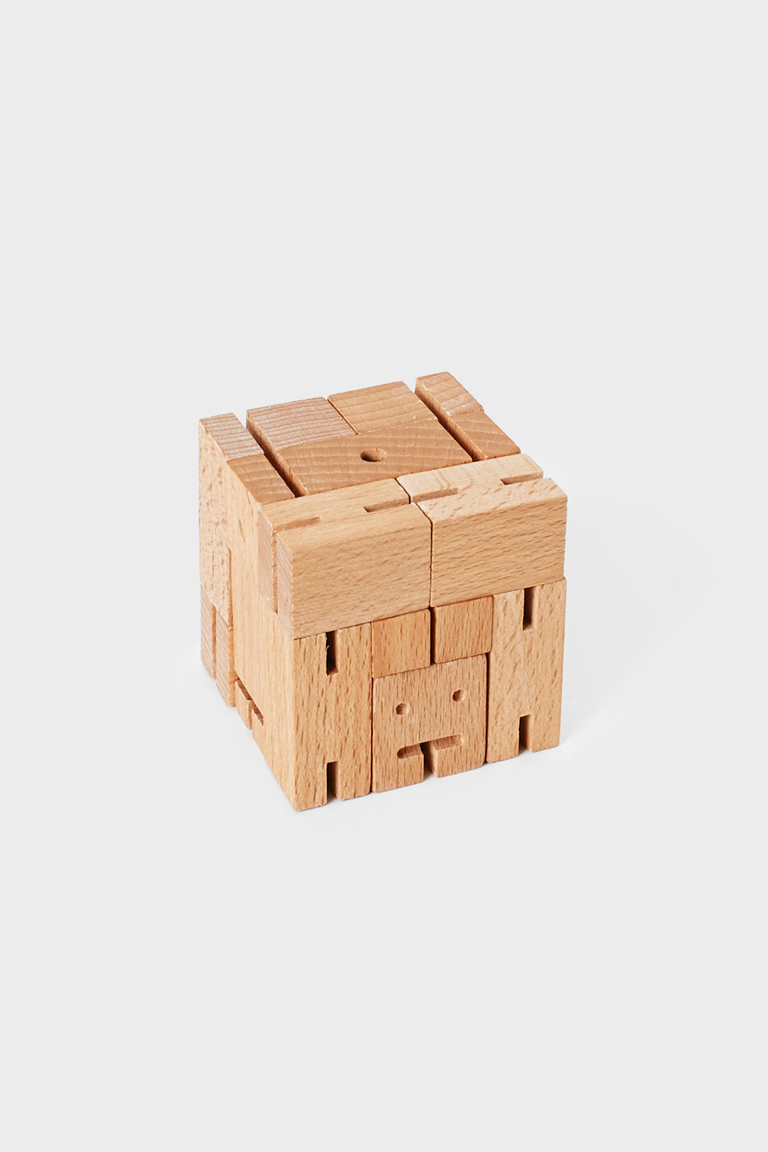 Cubebot figure made of beech wood