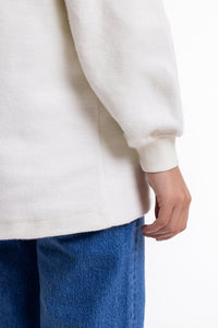 Half Zip Sweatshirt aus Bio-Baumwolle Weiß