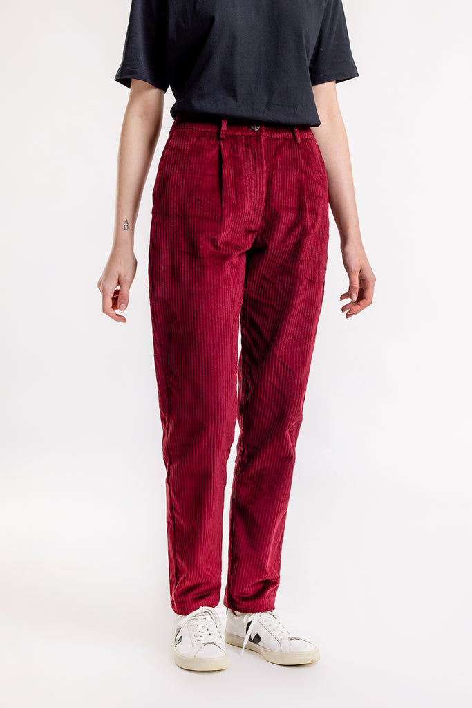 Buy Ginger By Lifestyle Coral Red Corduroy Trousers - Trousers for Women  1119531 | Myntra