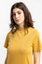T-Shirt Kleid aus Bio-Baumwolle Senfgelb