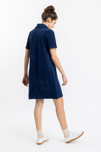 Polo Kleid aus Bio Frottee Blau
